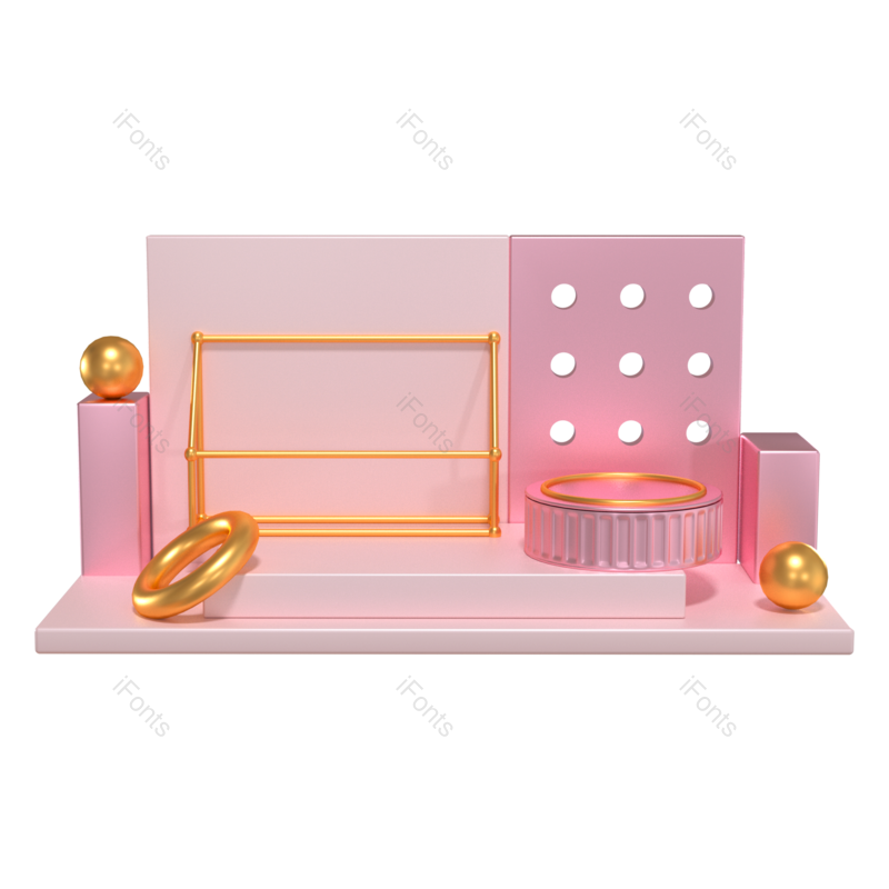 质感图片,展台元素,舞台PNG,粉色免抠素材